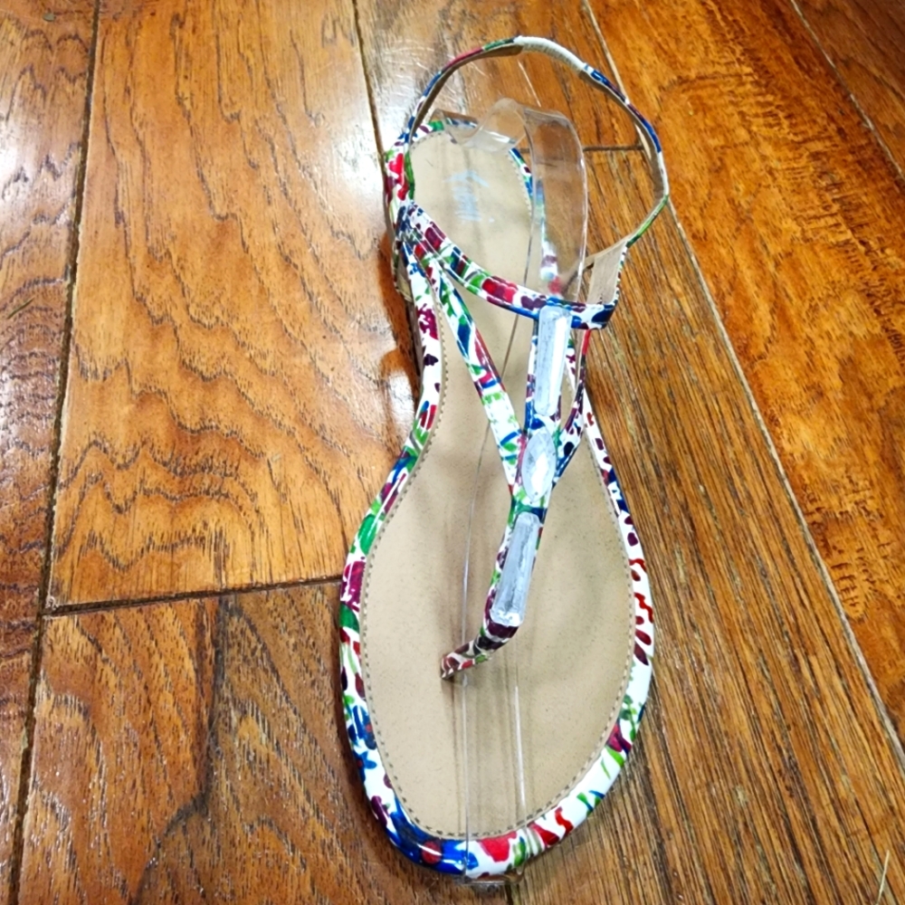 Fioni Strappy Sandals Floral Pattern Size 10 - Picture 3 of 8